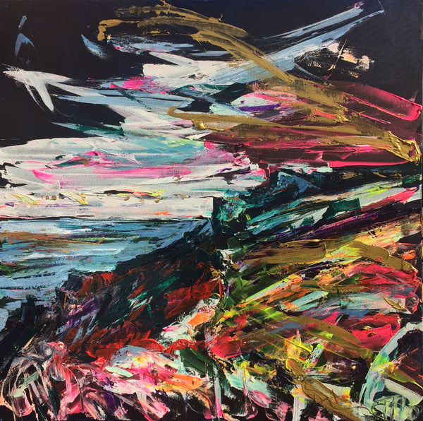 Salcombe Pony Painting, Chloë Tinsley, Art for Jo's at the Herrick Gallery Mayfair in March. Painting of the Salcombe Headland. en plein air, colourful art, female painters, female artist painters, top collectors, chloe art, chloe gallery, chloe gallery uk, online art gallery, love art, love paintings, weathered art, pony painting, headland painting, chloe tinsley, devon paintings, online gallery, female painters, female artist painters, colourist, salcombe, east soar, art magazines, nature of art,