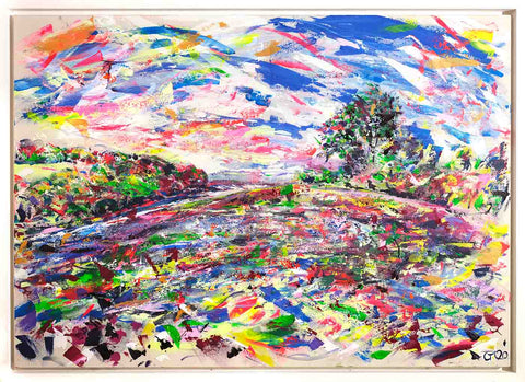 Chloë Tinsley, Chloe Artist, Plein Air Artist, Landscape Artist Cornwall, chloegallery, colour bath, vibrant art, Mylor artist, falmouth artist, flushing artist, cornish art, cornish artist, colourist, hyper impressionism, Chloe Fields, Restronguet Barton, Restronguet Barton Art, Church Road Mylor, Chloe Gallery Uk, Mylor Creek, flushing art, Mylor art, Mylor artist studio, weir, Carrick Roads, Mylor Harbour painting, boat painting cornwall, vibrant art